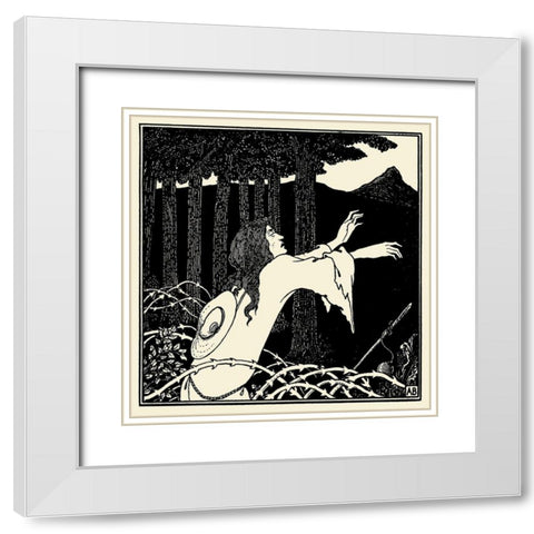 Venus and Tannhauser White Modern Wood Framed Art Print with Double Matting by Beardsley, Aubrey