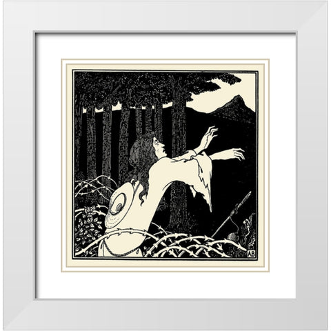 Venus and Tannhauser White Modern Wood Framed Art Print with Double Matting by Beardsley, Aubrey