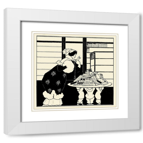 Book Plate White Modern Wood Framed Art Print with Double Matting by Beardsley, Aubrey