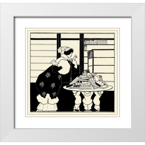 Book Plate White Modern Wood Framed Art Print with Double Matting by Beardsley, Aubrey