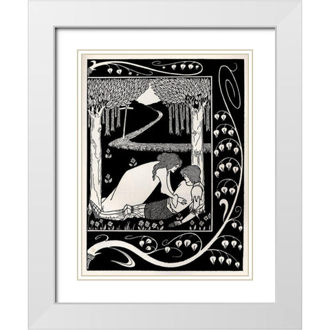 Morte DArthur 1893 - Sir Lancelot 2 White Modern Wood Framed Art Print with Double Matting by Beardsley, Aubrey