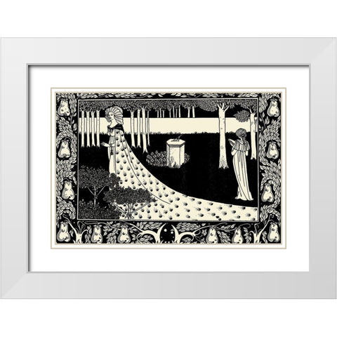 Morte DArthur 1893 - La Beale Isoud White Modern Wood Framed Art Print with Double Matting by Beardsley, Aubrey