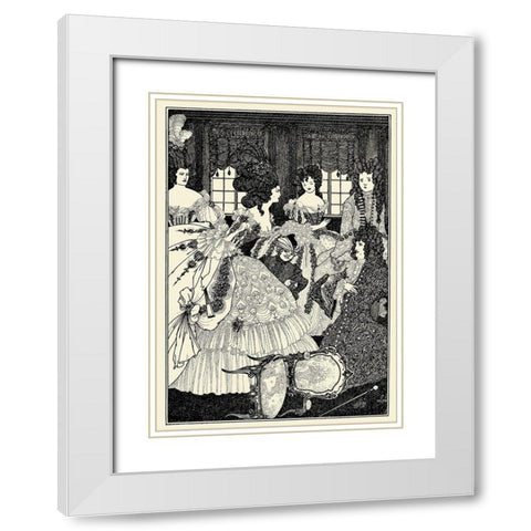 Rape of the Lock 1896 - Beaux and Belles White Modern Wood Framed Art Print with Double Matting by Beardsley, Aubrey