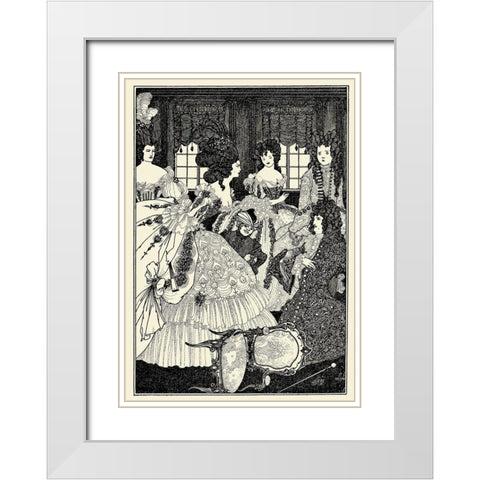 Rape of the Lock 1896 - Beaux and Belles White Modern Wood Framed Art Print with Double Matting by Beardsley, Aubrey