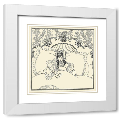Rape of the Lock 1896 - The Billet-doux White Modern Wood Framed Art Print with Double Matting by Beardsley, Aubrey