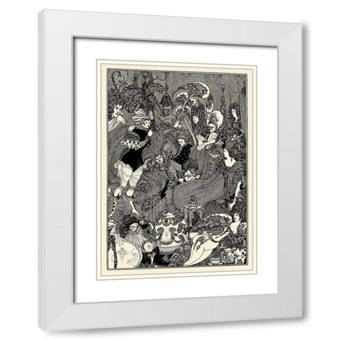 Rape of the Lock 1896 - The Cave of Spleen White Modern Wood Framed Art Print with Double Matting by Beardsley, Aubrey