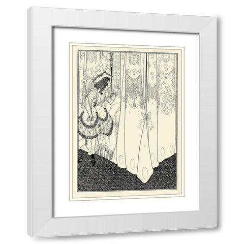 Rape of the Lock 1896 - The Dream White Modern Wood Framed Art Print with Double Matting by Beardsley, Aubrey