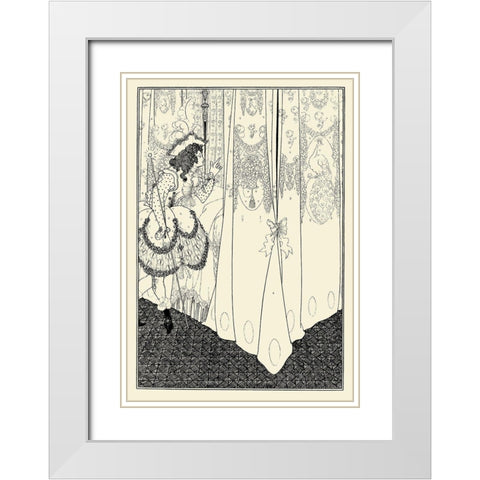 Rape of the Lock 1896 - The Dream White Modern Wood Framed Art Print with Double Matting by Beardsley, Aubrey