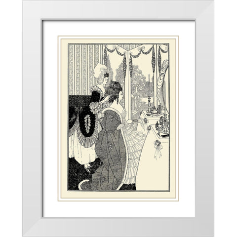 Rape of the Lock 1896 - The Toilet White Modern Wood Framed Art Print with Double Matting by Beardsley, Aubrey