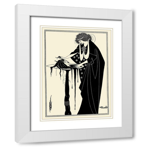 Salome 1894 - The Dancers Reward White Modern Wood Framed Art Print with Double Matting by Beardsley, Aubrey
