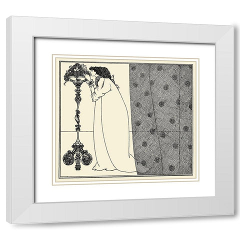 Savoy 1896 Vol.4 - Cover Design White Modern Wood Framed Art Print with Double Matting by Beardsley, Aubrey