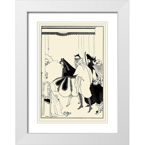 Savoy 1896 Vol.6 - Death of Pierrot White Modern Wood Framed Art Print with Double Matting by Beardsley, Aubrey