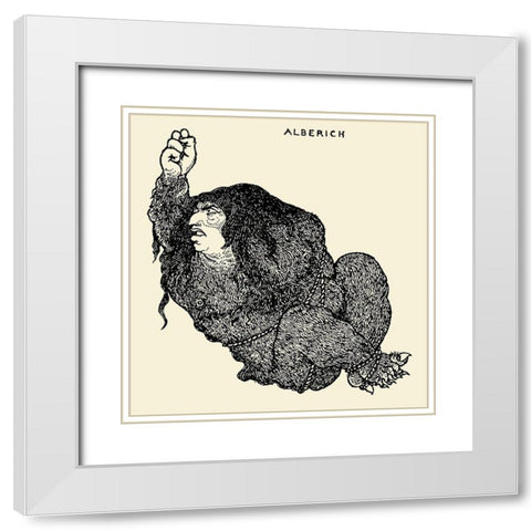 Savoy 1896 Vol.8 - Alberich White Modern Wood Framed Art Print with Double Matting by Beardsley, Aubrey
