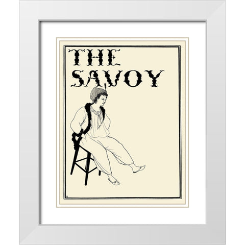 Savoy 1896 Vol.8 - Cover Design White Modern Wood Framed Art Print with Double Matting by Beardsley, Aubrey