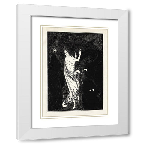 Under the Hill 1903 - For 3rd tableau of Rheingold White Modern Wood Framed Art Print with Double Matting by Beardsley, Aubrey