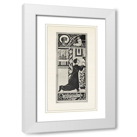 Under the Hill 1903 - For Frontispiece of Zola White Modern Wood Framed Art Print with Double Matting by Beardsley, Aubrey