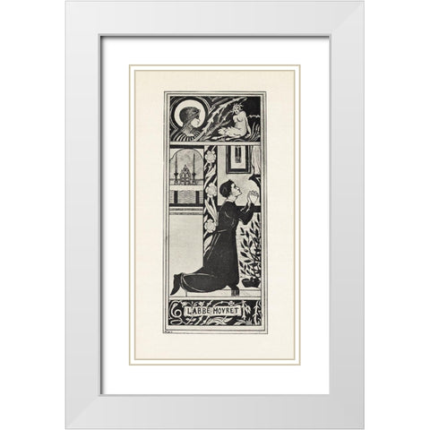 Under the Hill 1903 - For Frontispiece of Zola White Modern Wood Framed Art Print with Double Matting by Beardsley, Aubrey