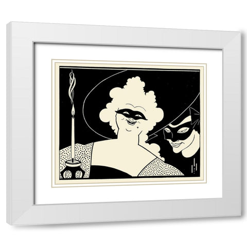 Yellow Book 1894 Vol.1 - Front cover White Modern Wood Framed Art Print with Double Matting by Beardsley, Aubrey