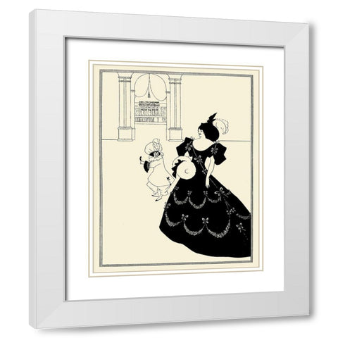 Yellow Book 1894 Vol.2 - Marionettes 1 White Modern Wood Framed Art Print with Double Matting by Beardsley, Aubrey