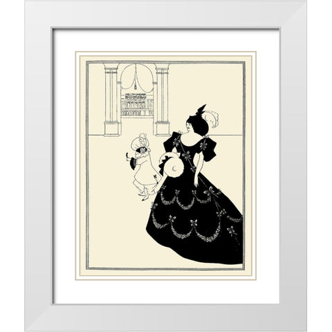Yellow Book 1894 Vol.2 - Marionettes 1 White Modern Wood Framed Art Print with Double Matting by Beardsley, Aubrey