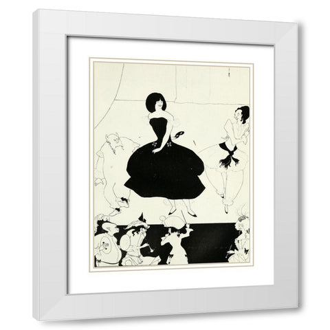 Yellow Book 1894 Vol.2 - Marionettes 3 White Modern Wood Framed Art Print with Double Matting by Beardsley, Aubrey