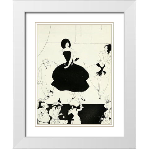 Yellow Book 1894 Vol.2 - Marionettes 3 White Modern Wood Framed Art Print with Double Matting by Beardsley, Aubrey