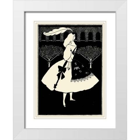Yellow Book 1894 Vol.2 - Slippers of Cinderella White Modern Wood Framed Art Print with Double Matting by Beardsley, Aubrey