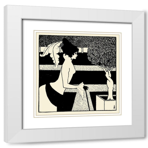 Yellow Book 1894 Vol.2 - Title page White Modern Wood Framed Art Print with Double Matting by Beardsley, Aubrey