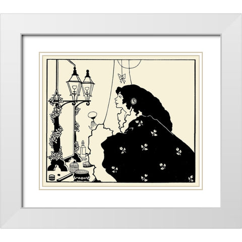 Yellow Book 1894 Vol.3 - Front cover White Modern Wood Framed Art Print with Double Matting by Beardsley, Aubrey