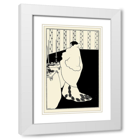Yellow Book 1894 Vol.3 - La Dame aux Camelias White Modern Wood Framed Art Print with Double Matting by Beardsley, Aubrey