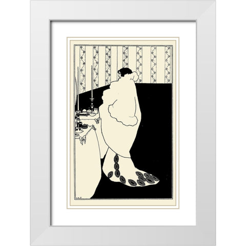 Yellow Book 1894 Vol.3 - La Dame aux Camelias White Modern Wood Framed Art Print with Double Matting by Beardsley, Aubrey