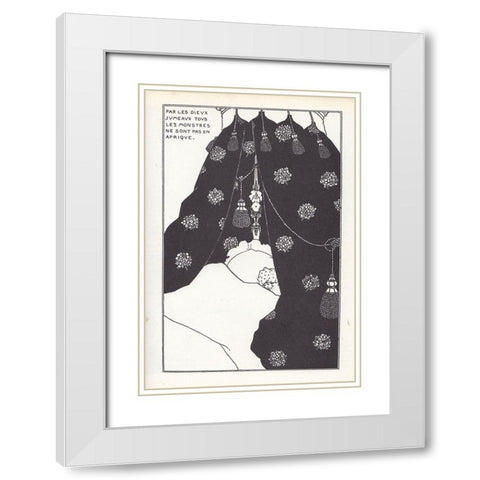 Yellow Book 1894 Vol.3 - Portrait of himself White Modern Wood Framed Art Print with Double Matting by Beardsley, Aubrey