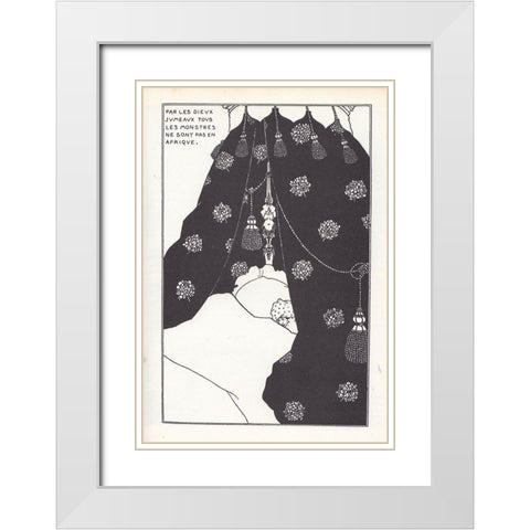 Yellow Book 1894 Vol.3 - Portrait of himself White Modern Wood Framed Art Print with Double Matting by Beardsley, Aubrey