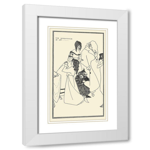 Yellow Book 1895 Vol.4 - Repentence of Mrs White Modern Wood Framed Art Print with Double Matting by Beardsley, Aubrey