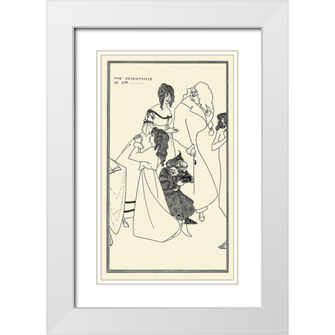 Yellow Book 1895 Vol.4 - Repentence of Mrs White Modern Wood Framed Art Print with Double Matting by Beardsley, Aubrey