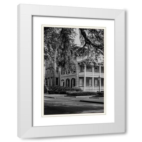 Historic Savannah White Modern Wood Framed Art Print with Double Matting by Georgia Picture Archive