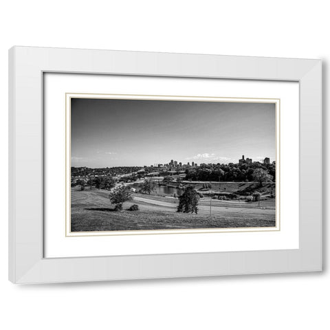 Kansas City-Missouri White Modern Wood Framed Art Print with Double Matting by Missouri Picture Archive