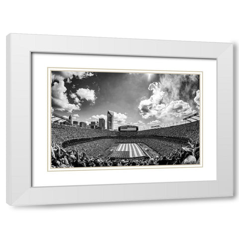 Carolina Panthers Military Appreciation Football Game White Modern Wood Framed Art Print with Double Matting by South Carolina Picture Archive
