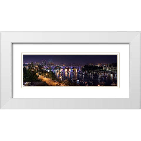 Knoxville Tennessee Panorama White Modern Wood Framed Art Print with Double Matting by Tennessee Picture Archive