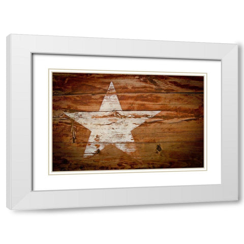 Texas White Star White Modern Wood Framed Art Print with Double Matting by Texas Picture Archive