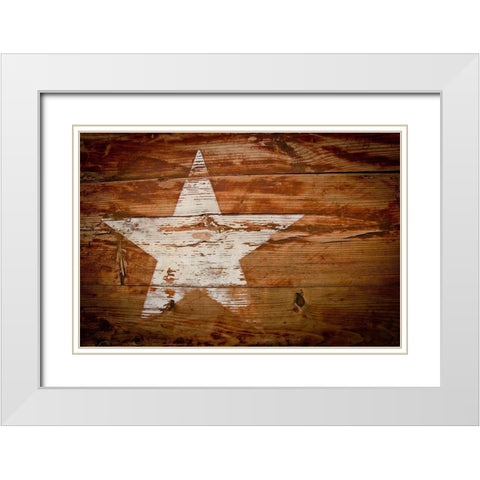 Texas White Star White Modern Wood Framed Art Print with Double Matting by Texas Picture Archive