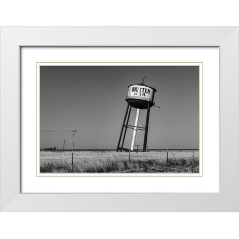 Tilted Water Tower in Texas White Modern Wood Framed Art Print with Double Matting by Highsmith, Carol