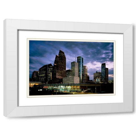 Twilight in Houston-Texas White Modern Wood Framed Art Print with Double Matting by Highsmith, Carol