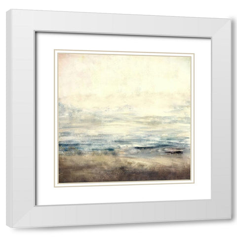 Distant Mountain White Modern Wood Framed Art Print with Double Matting by Alpenglow Workshop
