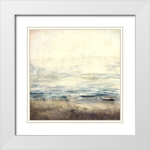 Distant Mountain White Modern Wood Framed Art Print with Double Matting by Alpenglow Workshop