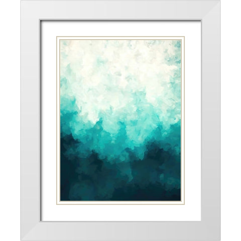Turquoise Hills White Modern Wood Framed Art Print with Double Matting by Alpenglow Workshop