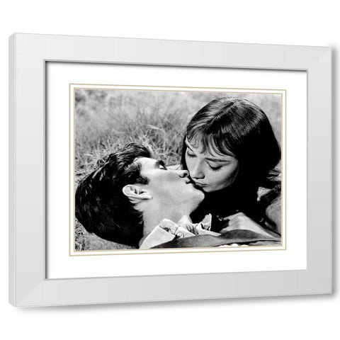 Anthony Perkins and Audrey Hepburn, Green Mansions, 1959 White Modern Wood Framed Art Print with Double Matting by Vintage Hollywood Archive