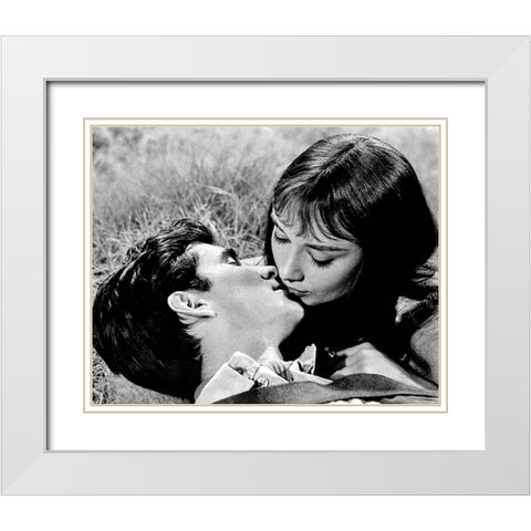 Anthony Perkins and Audrey Hepburn, Green Mansions, 1959 White Modern Wood Framed Art Print with Double Matting by Vintage Hollywood Archive