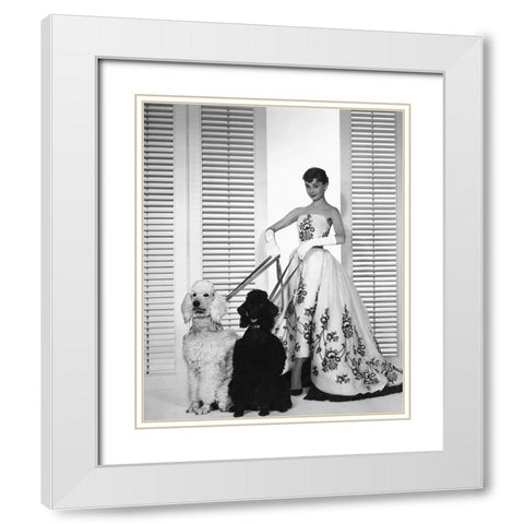 Audrey Hepburn, Sabrina, 1954 White Modern Wood Framed Art Print with Double Matting by Vintage Hollywood Archive