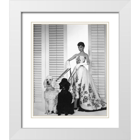 Audrey Hepburn, Sabrina, 1954 White Modern Wood Framed Art Print with Double Matting by Vintage Hollywood Archive